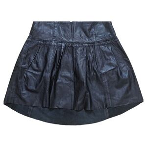 Muubaa Black Leather Mini Skirt
